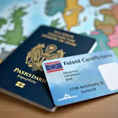Paszport i karta identyfikacyjna leżą na mapie Europy. Czy do Danii potrzebny jest paszport? Zależy od Twojego obywatelstwa.