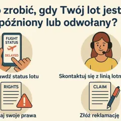 Co zrobić, gdy lot jest opóźniony lub odwołany? Sprawdź status lotu, skontaktuj się z linią lotniczą, poznaj swoje prawa i złóż reklamację. Dowiedz się, gdzie sprawdzić odwołane loty.