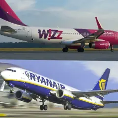 Samolot Wizz Air i Ryanair na pasie startowym. Zastanawiasz się, jak anulować lot w Ryanair? Sprawdź warunki przewoźnika.