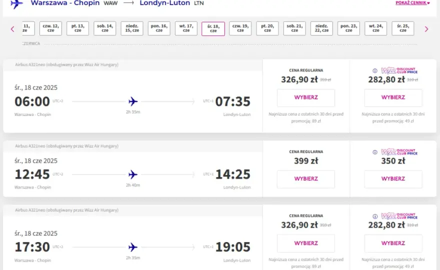 Kiedy kupować bilety lotnicze Wizz Air, aby zaoszczędzić najwięcej?