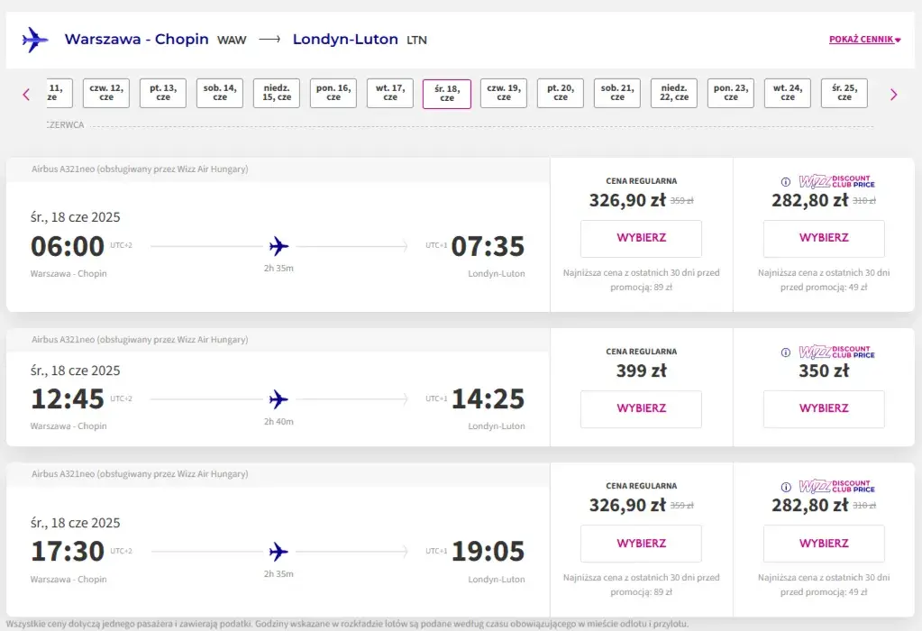 Kiedy kupować bilety lotnicze Wizz Air, aby zaoszczędzić najwięcej?