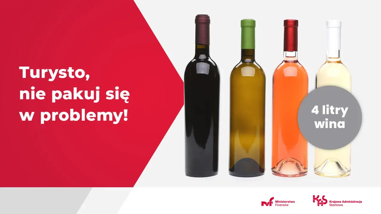 Turysto, nie pakuj się w problemy! Dowiedz się, ile można przewieźć alkoholu w samolocie. Na zdjęciu 4 litry wina.