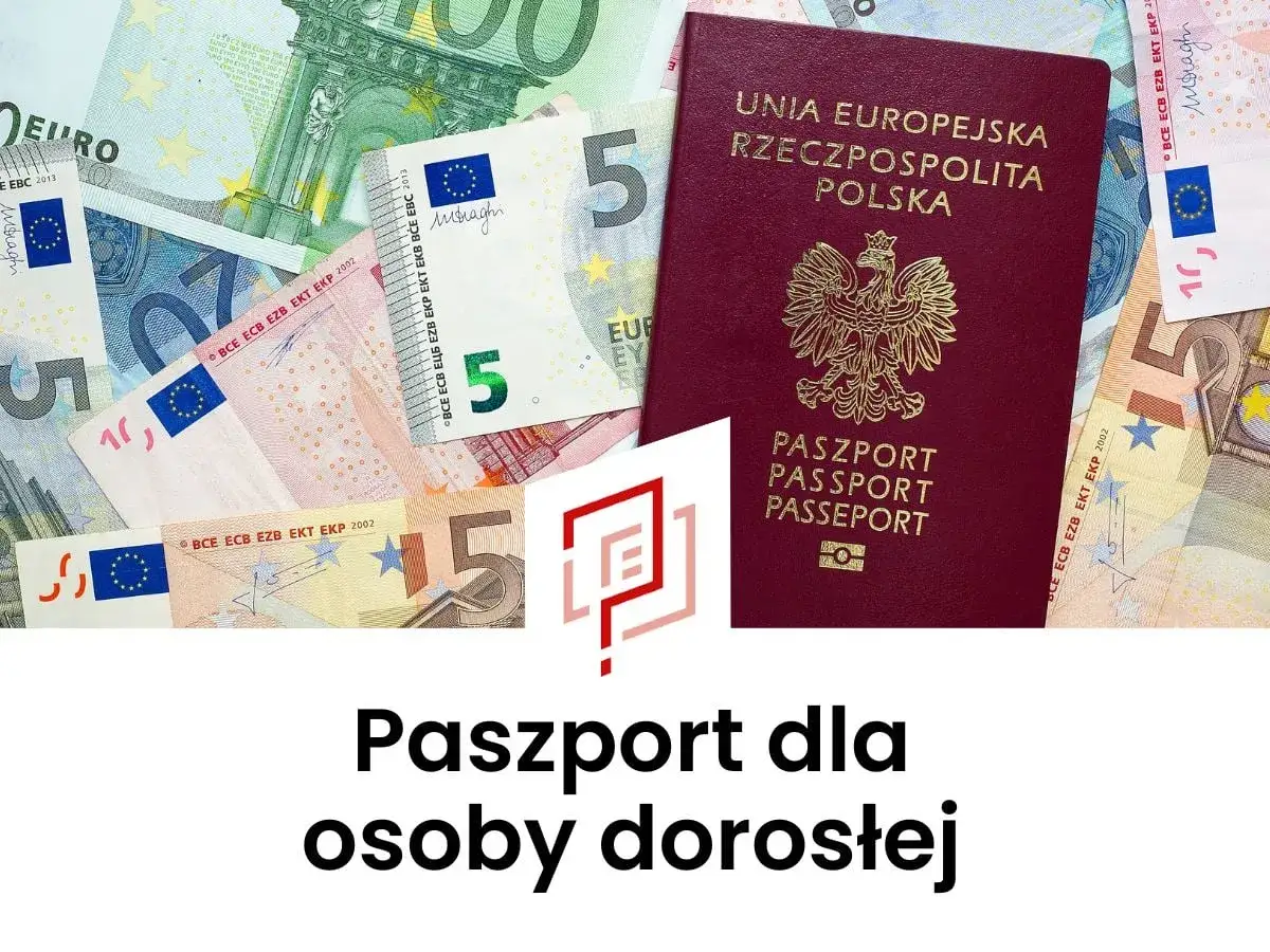 Polski paszport i banknoty euro. Dowiedz się, ile trwa wyrobienie paszportu, aby móc podróżować.