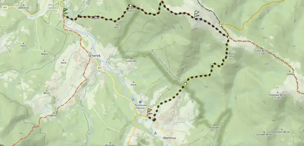 Zdjęcie Mapa pętli bieszczadzkiej i najlepsze szlaki turystyczne w Bieszczadach